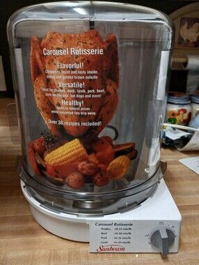 Sunbeam Carousel Rotisserie Oven (Model 4780) Smokeless Roasting Cookware Rack